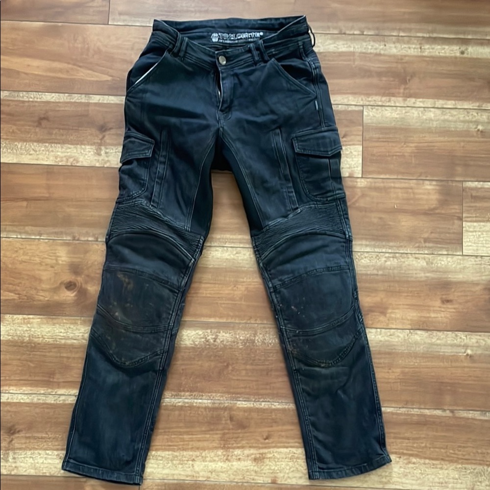 Men's Black Cargo Enduro Denim Pants